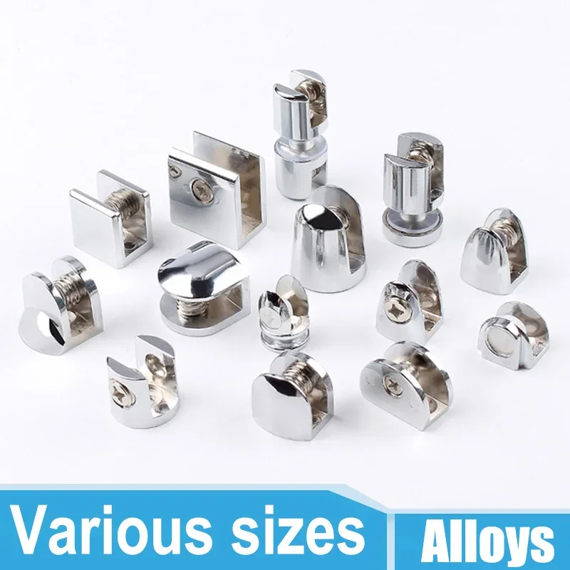 4/10/20Pcs Glass Clamp Adjustable Glass Clip Shelf Clamp Holder Flat Back Mount Holder