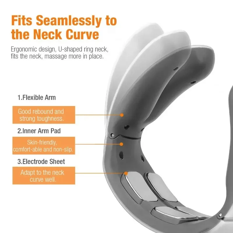 Electric Neck and Shoulder Pulse Massager Adjustable 4 mode 9 Level Heating Cervical Vertebra Relax Pain Relief Kneading Machine