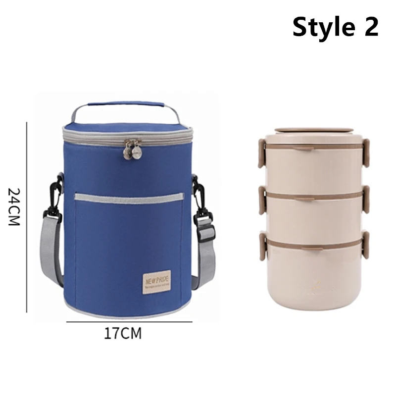 Round Thermal Insulation Lunch Bag for Women Kids Picnic Bento Box Cooler Tote Bags Food Carrier Storage Container Handbags