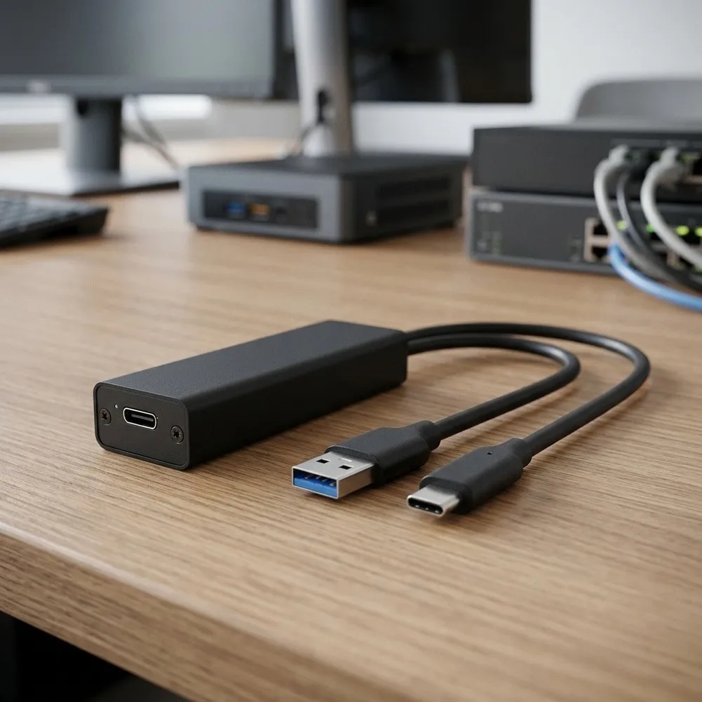 High-speed Connection 5GbE Network Adapter Aluminum Shell Protection Nylon for braided Cable 5gbps Adapter Black Business Travel