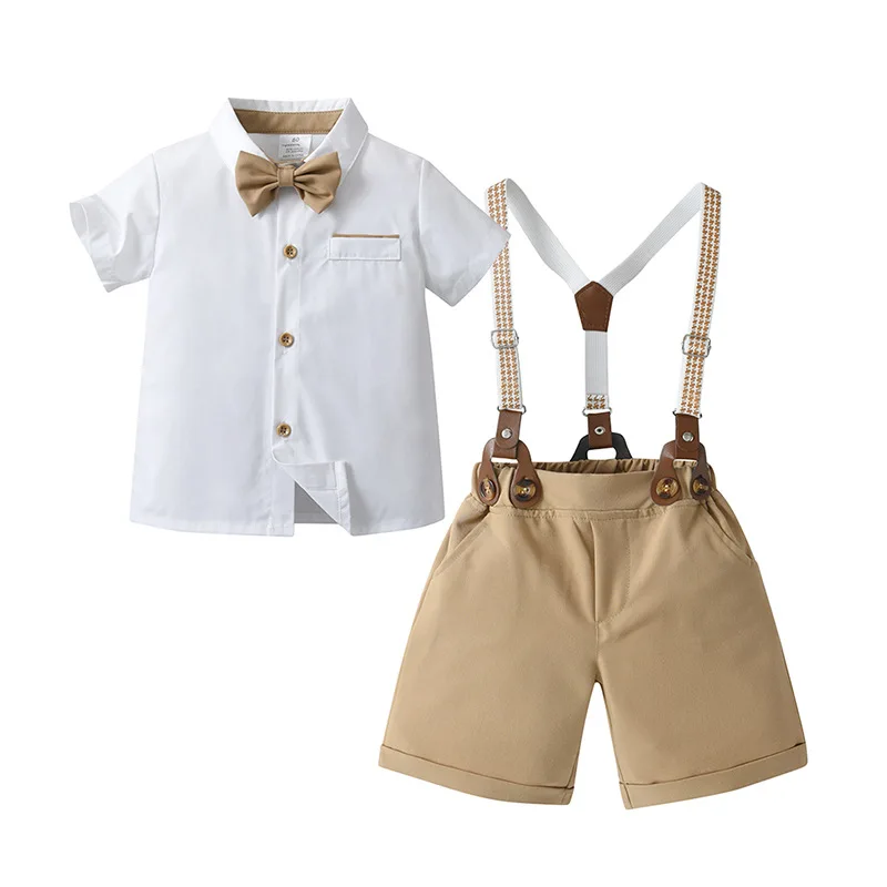 

2025 Summer Baby Boys Clothes Sets Gentleman Birthday Boys Costume British Style Children'S 2pcs Outfit Kids Boys Suits 1-5 Year