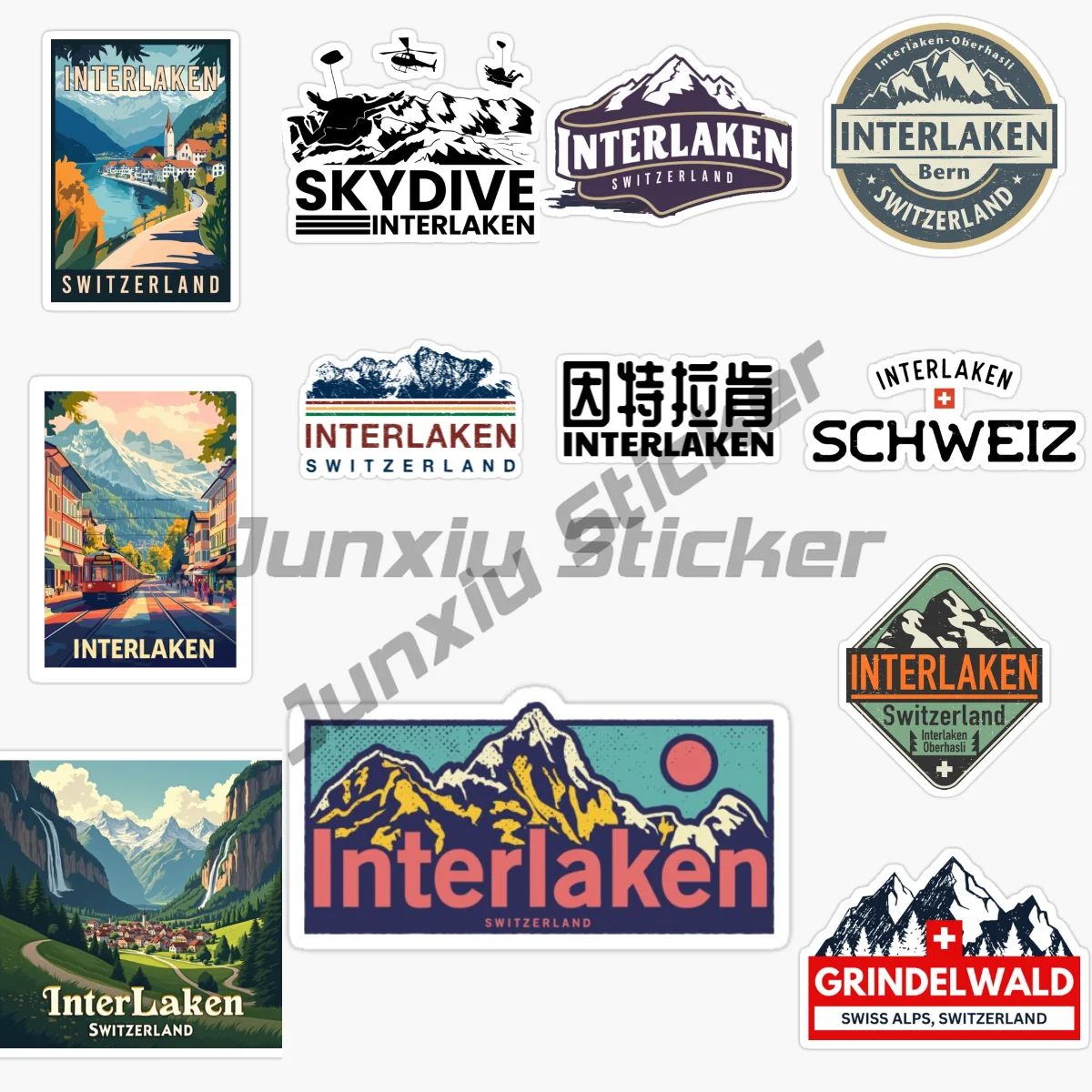 

Switzerland INTERLAKEN Car Sticker Motorcycle Vinyl Bumper Truck Car Wall Room Bicycle Van Window Decorate PVC Decals