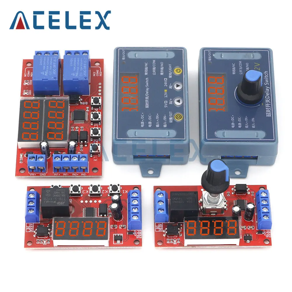 DC 5V 12V 24V 10A Adjustable Time Delay Relay Module 32 Modes LED Digital Timming Trigger Timer Control Switch Pulse Cycle