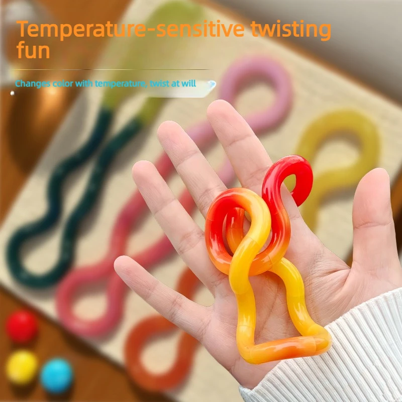 Stress Relief Twist Rings Thermochromic Color Changing Fidget Rings For Anxiety Relaxation Party Gift Birthday Cool Gadget