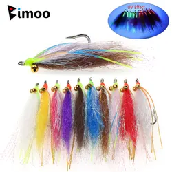 Bimoo 6 adet #4 ~ #2/0 Chainbead gözler çılgın Charlie sinek dikenli sinek kancası hızlı emici Bonefish izni tarpon tuzlu su balıkçılık Lures