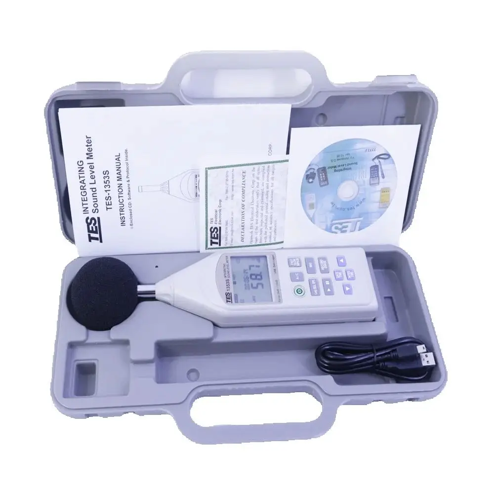 TES-1353S Integrating Sound Level Meter (USB) Handheld Noise Meter Decibel Meter Measurement Level 30dB to 130dB