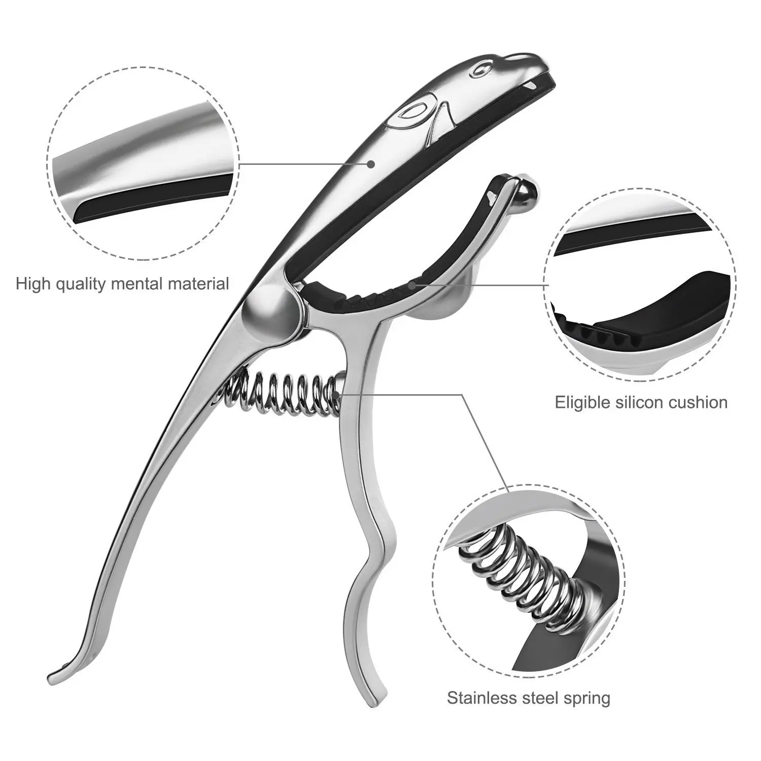 Professional Metal Guitar Capo Aluminum Alloy Clamp Key Trigger Tuner for Acoustic Electric Bass Musical Instrument Accessories view 6