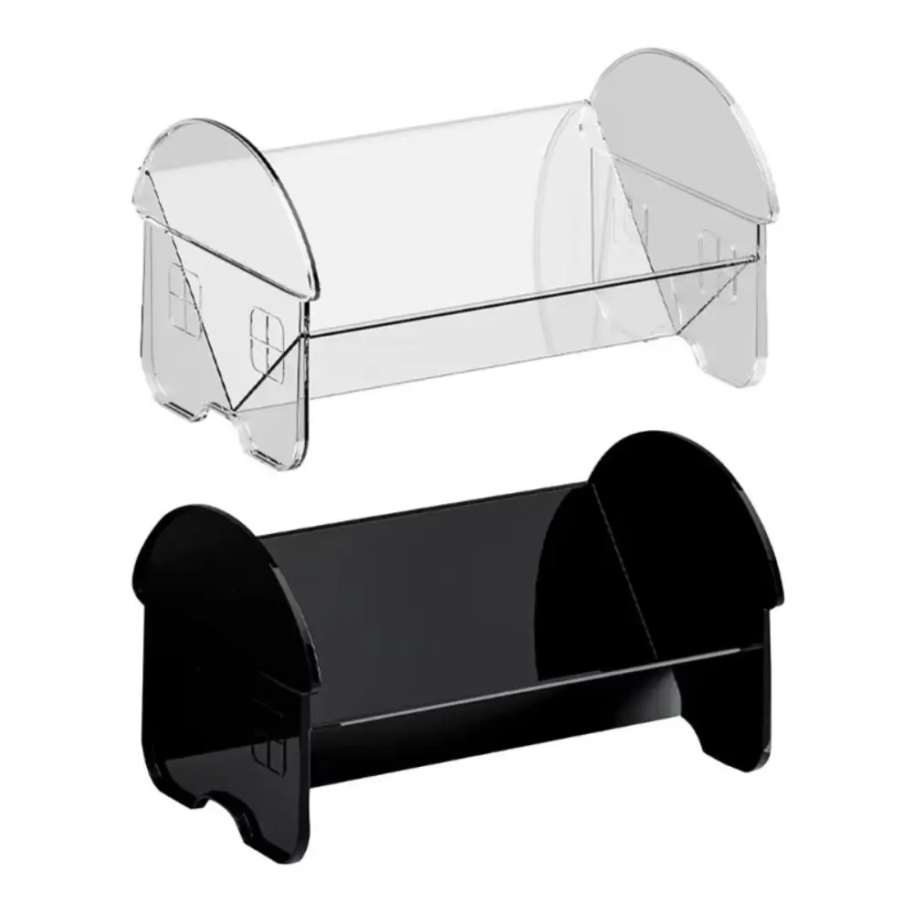 رف كتب بلاستيكي لسطح المكتب، رف تخزين مستقر شفاف/أسود لتوفير المساحة، رف قرطاسية ذو سعة كبيرة للطلاب