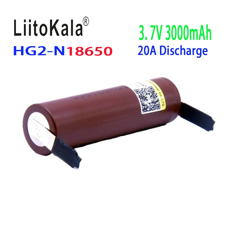 Liitokala brand new original 3.7V 18650 HG2 3000mAh rechargeable lithium battery 30A continuous discharge drone power tool toy