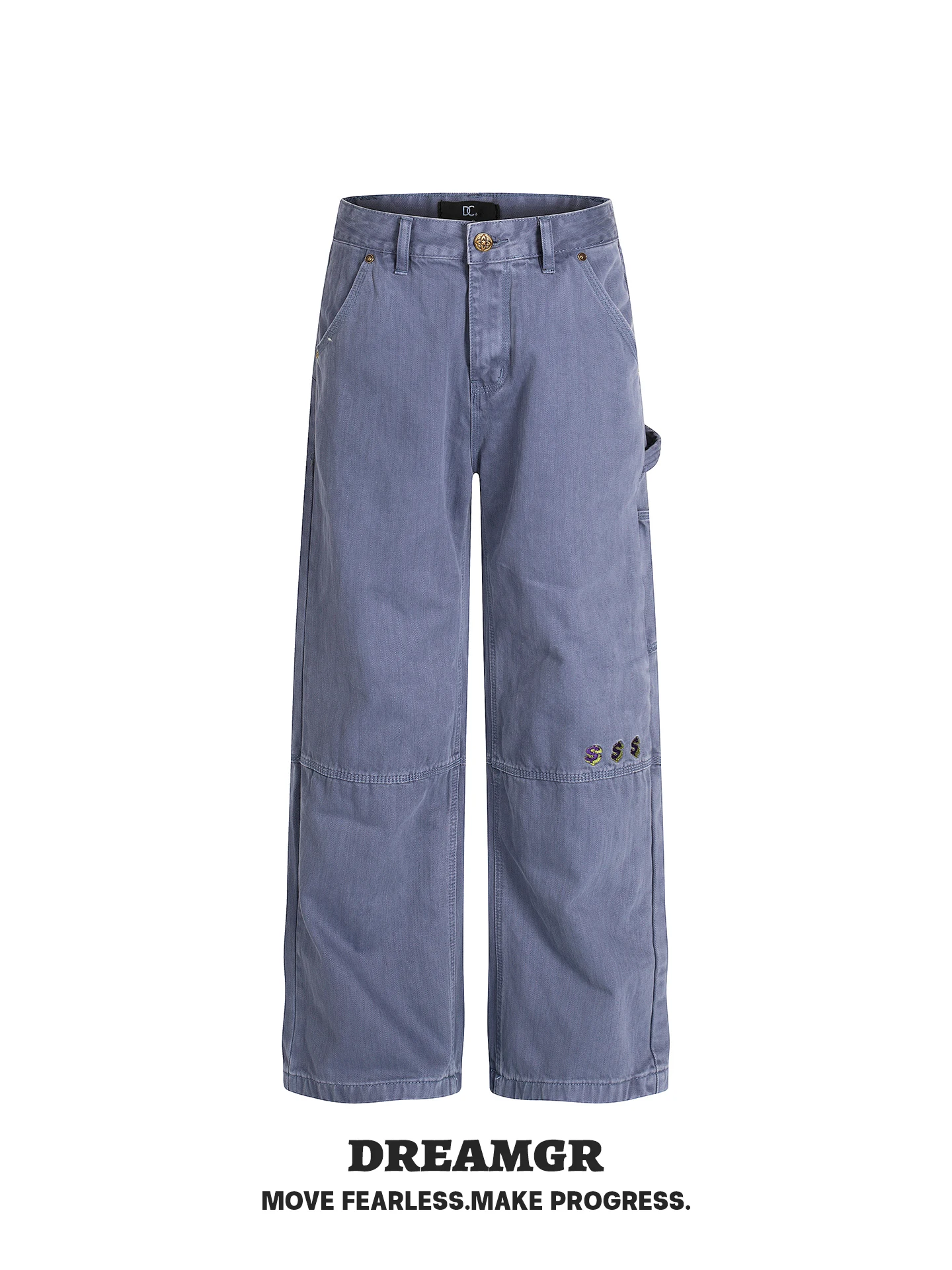 

Винтажные американские свободные джинсы с широкими штанинами в рабочем стиле, мужские и женские повседневные брюки прямого кроя, удобные хлопковые брюки