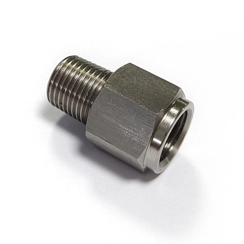 Fuel Rail Pressure Gauge Adapter Connector 1 8 NPT To M10 M12 Stainless Steel Thread Fittings Car Diagnostic Accessories