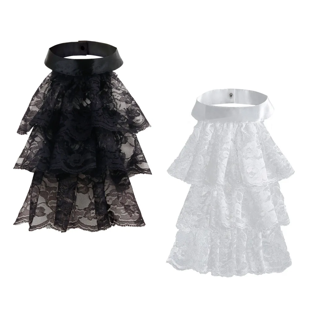 Costume Accessory Detachable Renaissance Collar Elegant Vintage Elizabethan Neck Ruff Layered Opera Ruffled Collar Photo Props