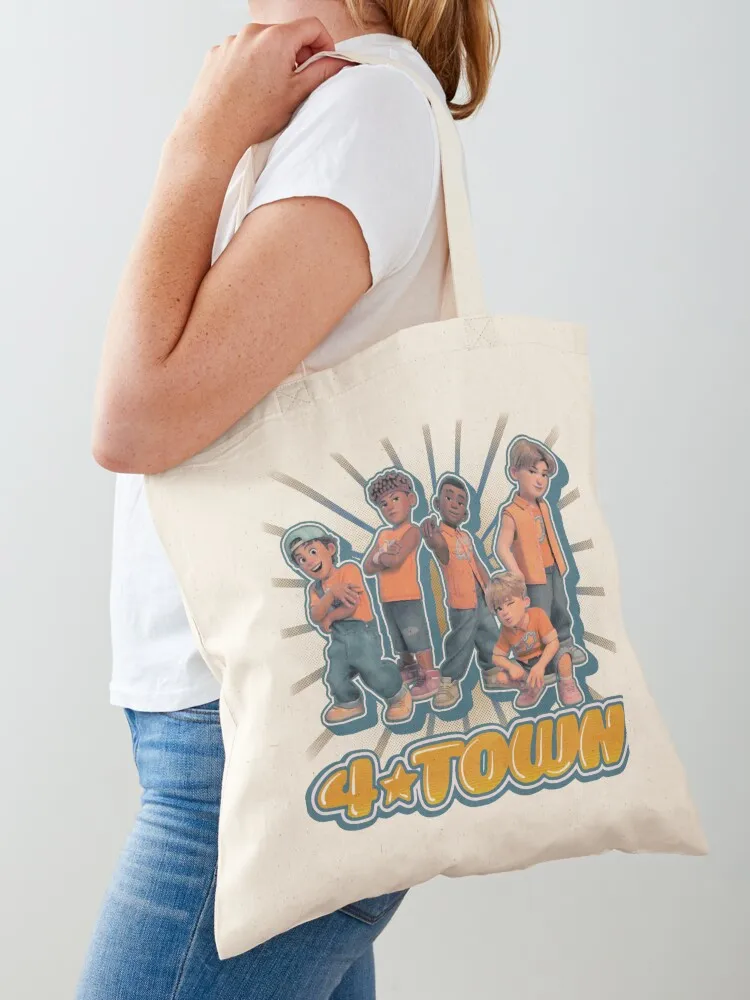 

4 TOWN Tote Bag tote bag university sac pour femme Women's shopping bag custom fabric
