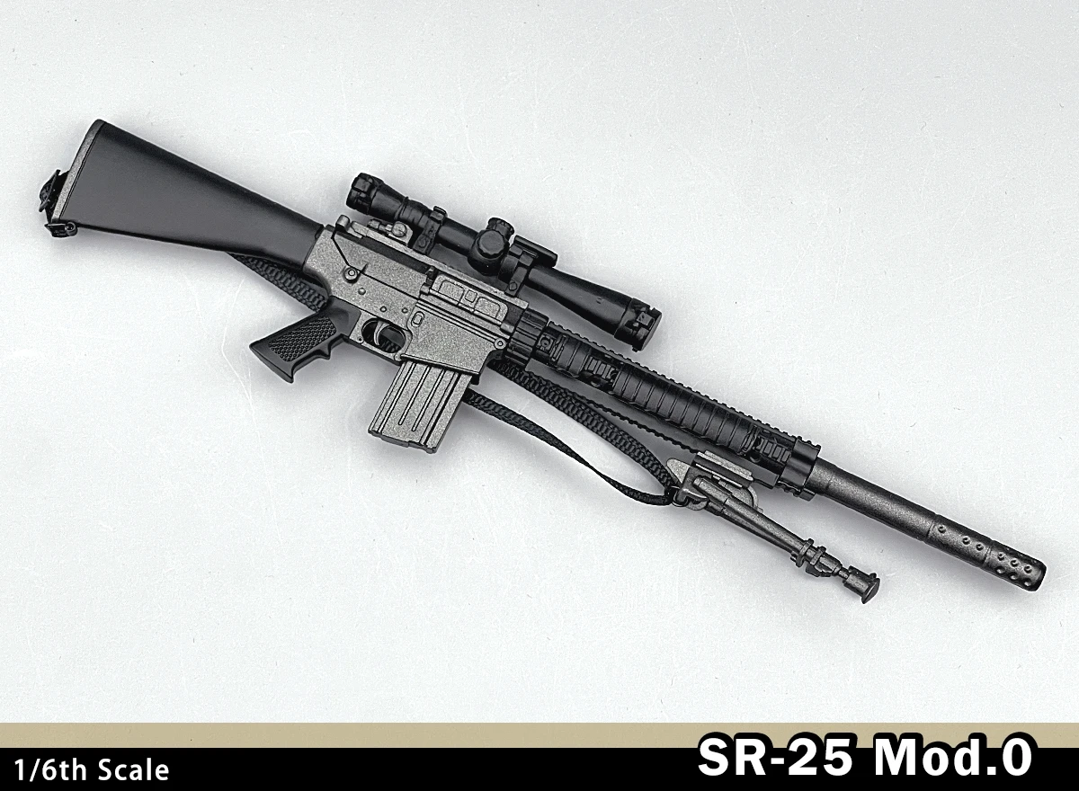 1/6 skala SR-25 Mod.0 broń Model karabin snajperski 77029 dla 12 cali figurka armia wojskowy żołnierz akcesoria prezenty zabawki