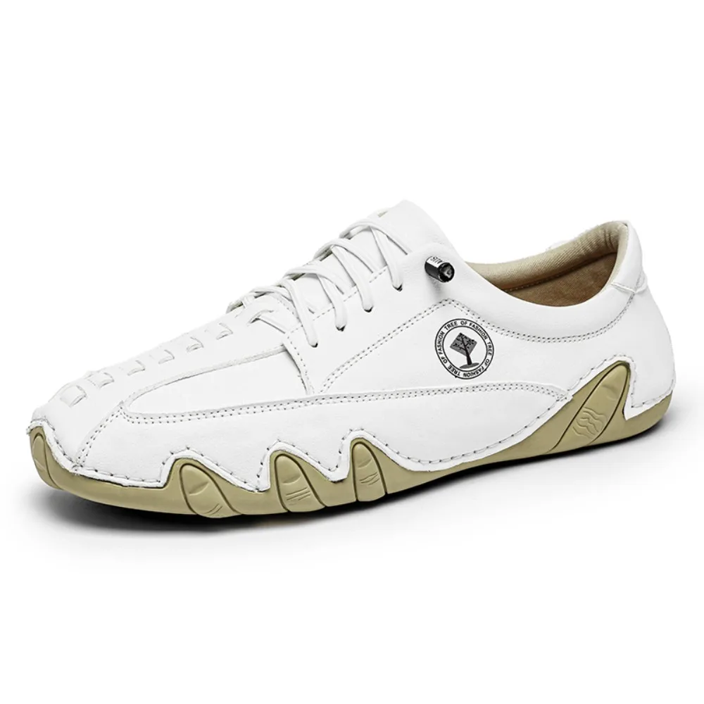 2026 Comfortable Fashion Classic Outdoor Shoes Men Anti-slip Wearable Sneakers Hand Sewn Thread Leather Casual Shoes