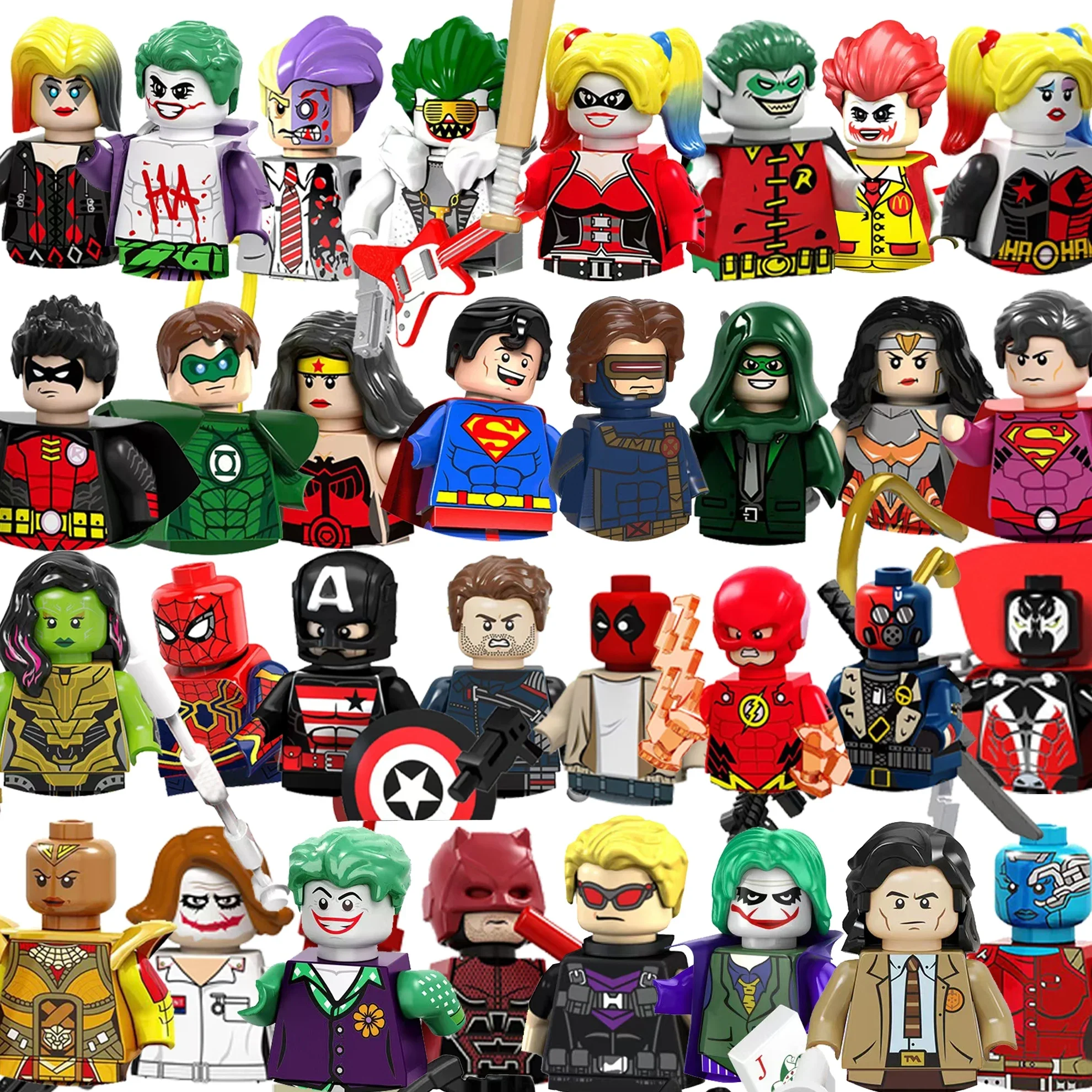 

Marvel Blocks Brick Spider-man Deadpool Joker Mini Figure Building blocks Hot Toy Children's party gift