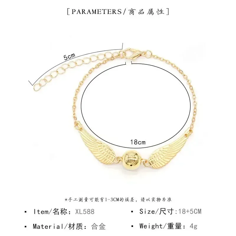 Personality Quidditch Golden Snitch Bracelet Hogwarts Magic Academy Hermione Snitch Bangle for Fans Gift Jewelry Accessories view 6