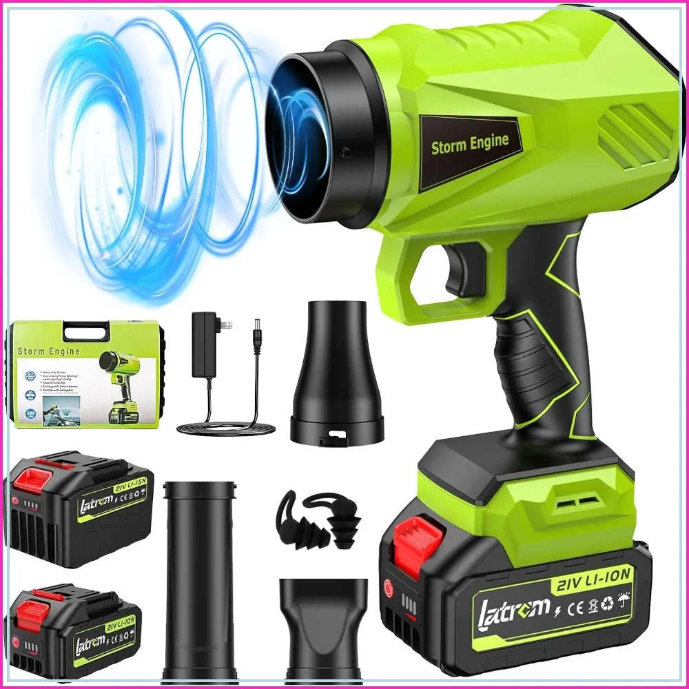 

Cordless Leaf Blower 1000,000 RPM, 21V Handheld with 2 Batteries & Charger, Lightweight Patio Cleaner for Leaves Dust Car Dryer