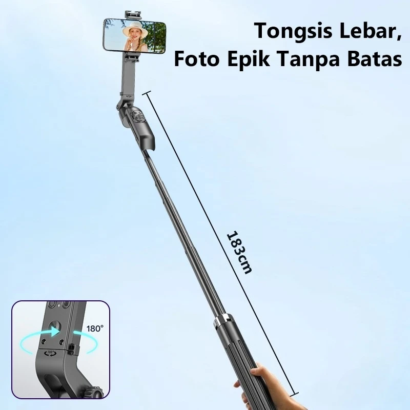 حامل ثلاثي القوائم لتتبع الوجه التلقائي بطول 1.83 مترًا لعام 2025، دوران 360 درجة، وجه AI بعد الحوامل الثلاثية مع جهاز التحكم عن بعد والإيماءات