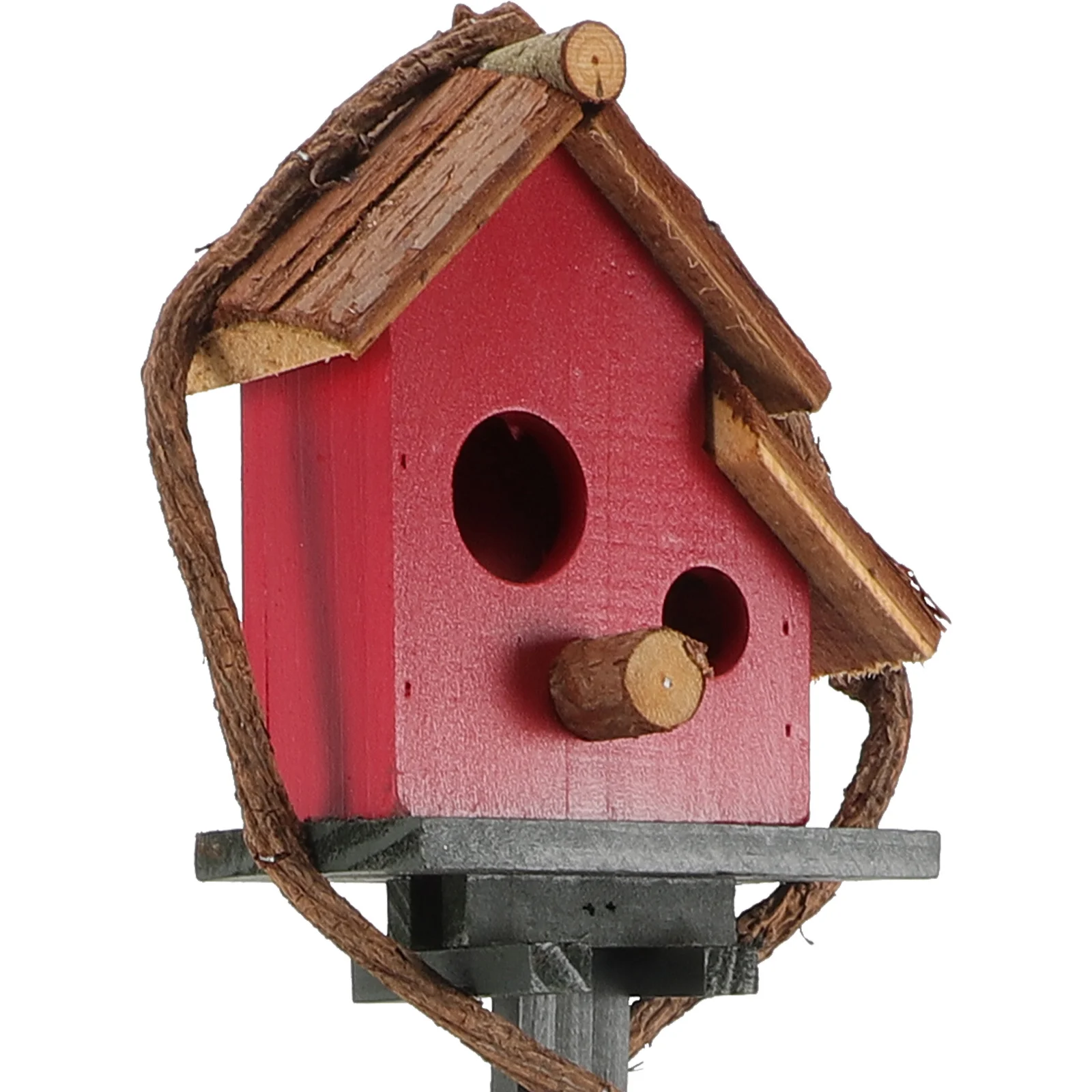 

Bird Stake Outdoor Garden Decorative Nest for Small Birds Natural Rattan Wood Hanging Bird Nest Yard Lawn Patio Decoration