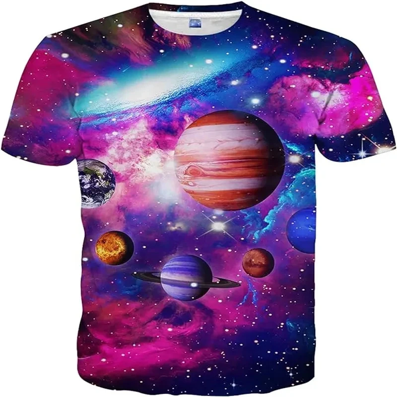 Summer Fashion New Universe Star graphic t shirts For Unisex Trend Casual Oversized Round Neck Printed Short Sleeve Tees Tops