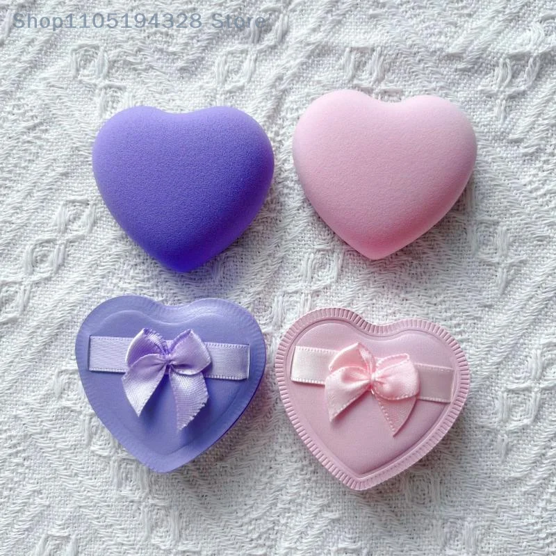[MP]1/2/5pcs Reusable Dry Wet Dual Use Heart Shaped Makeup Sponge Puff Candy Puff Liquid Foundation Powder Cosmetic