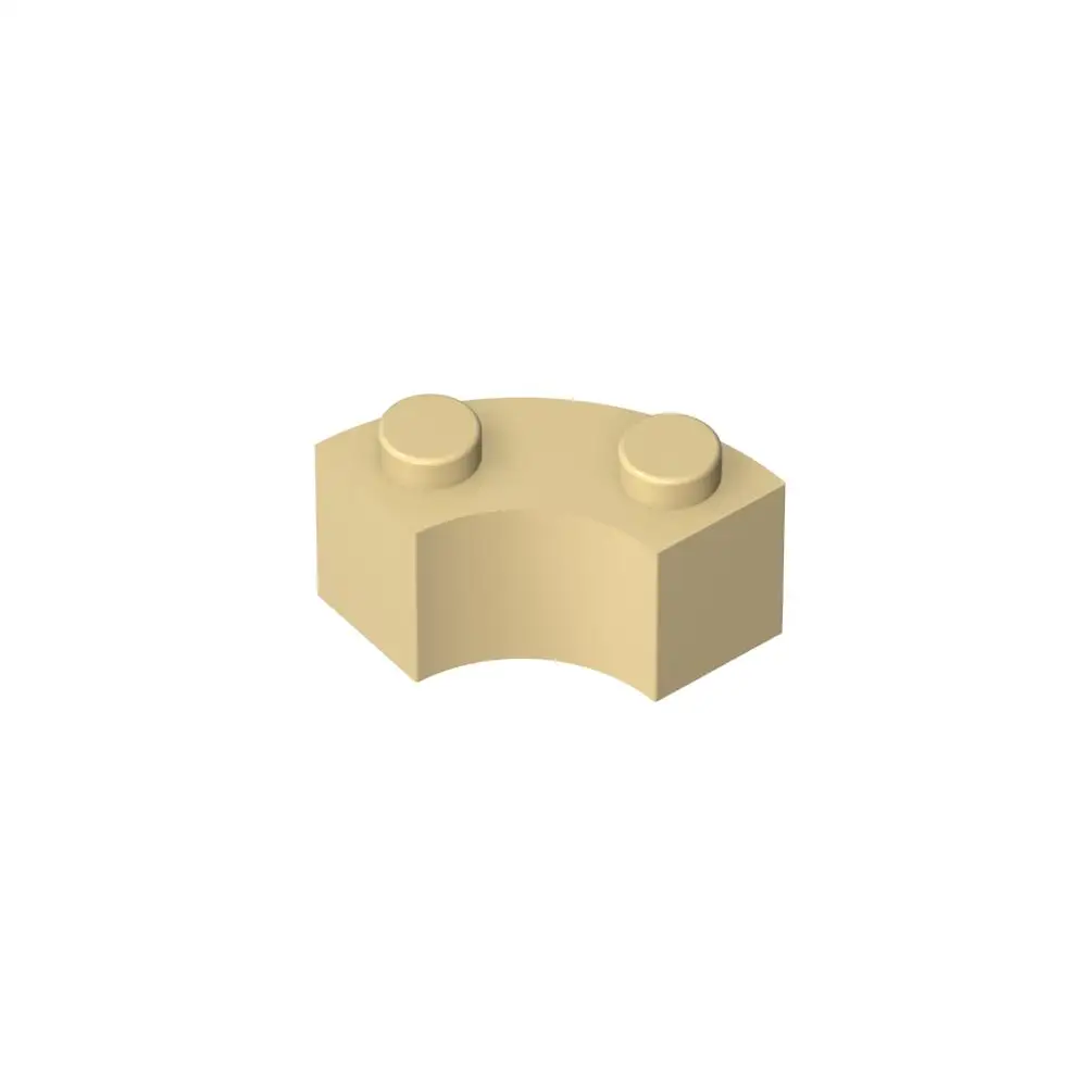 Gobricks 1 Pcs MOC Brick Round Corner 2 x 2 Macaroni with Stud Notch and Reinforced Underside Compatible With 85080 Model Parts