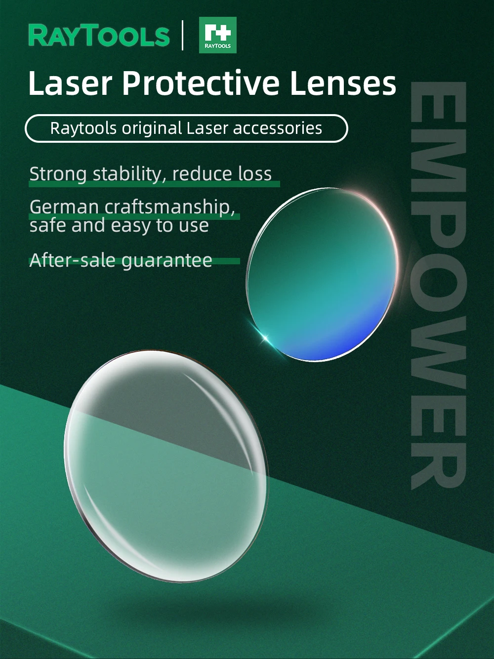 Raytools Original 27,9 x 4,1 37 x 7 schützende Windows Laser optische Schutzlinse für Raytools Laserkopf BT240S BM109 BM114S – Detail 2