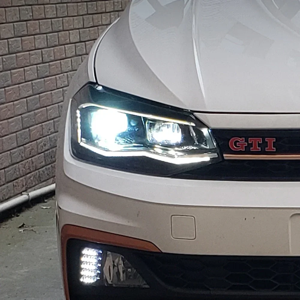 

Автомобильные фары, системы освещения в сборе для VW Polo 2019-2024, светодиодная автоматическая фара, обновление, новый проектор, аксессуары с двойными линзами