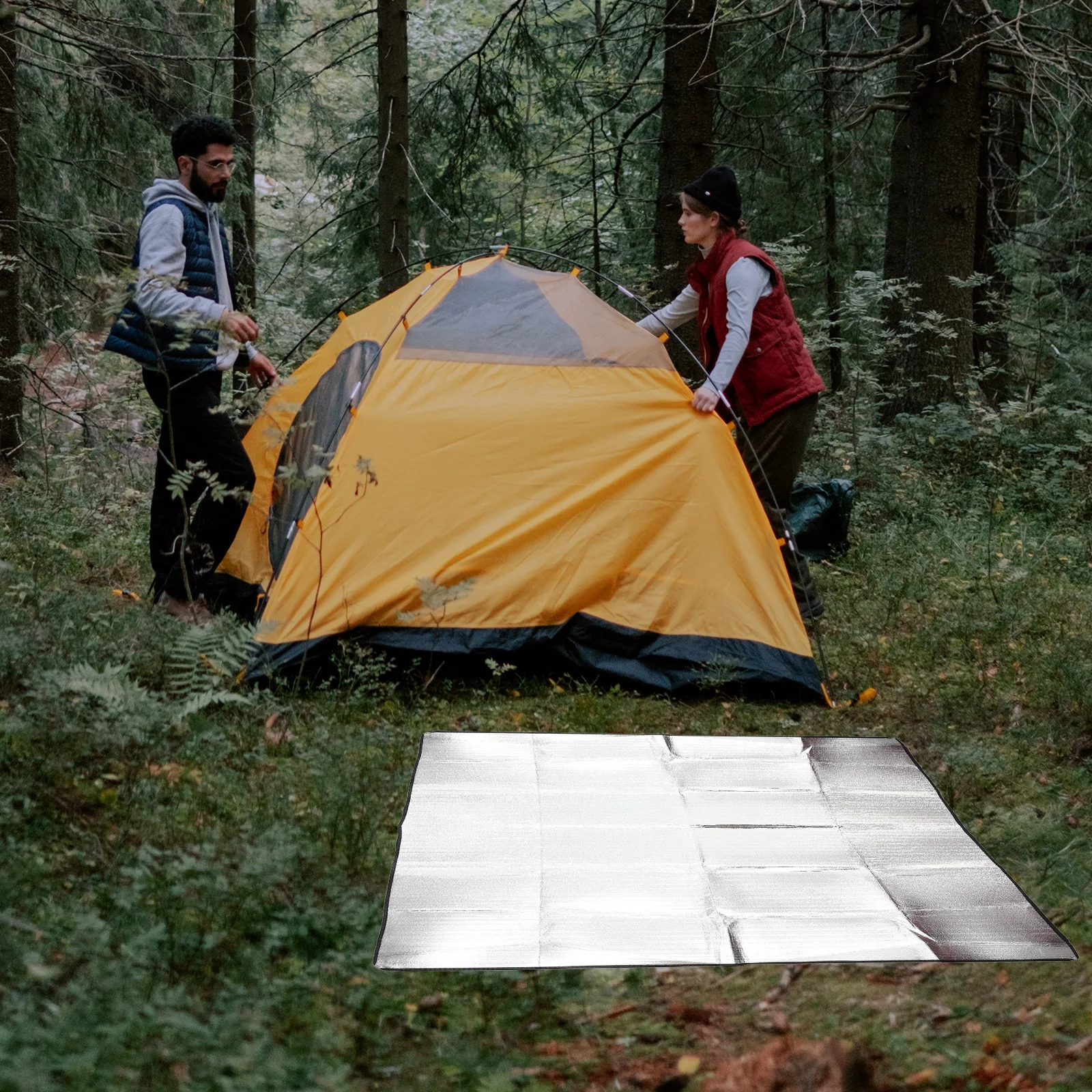 

Portable Waterproof Aluminum Film Picnic Pad Outdoor Beach Mat Lightweight Foldable Camping Blanket Hiking Tent Mat Sand Grass