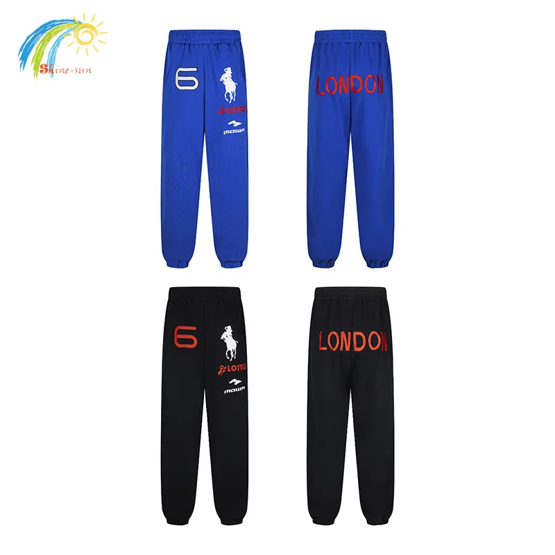 

Мужские и женские повседневные спортивные штаны для бега на шнурке с буквами и логотипом, ангельская лошадь, вышивка, спортивные штаны Mowalola, хлопковые брюки высшего качества, бирка