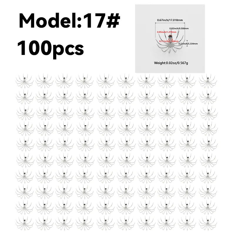 

100 маленьких рыболовных крючков из нержавеющей стали, аксессуары для наживки в форме зонтика, подходят для самостоятельного изготовления рыболовных снастей для рыболовов.