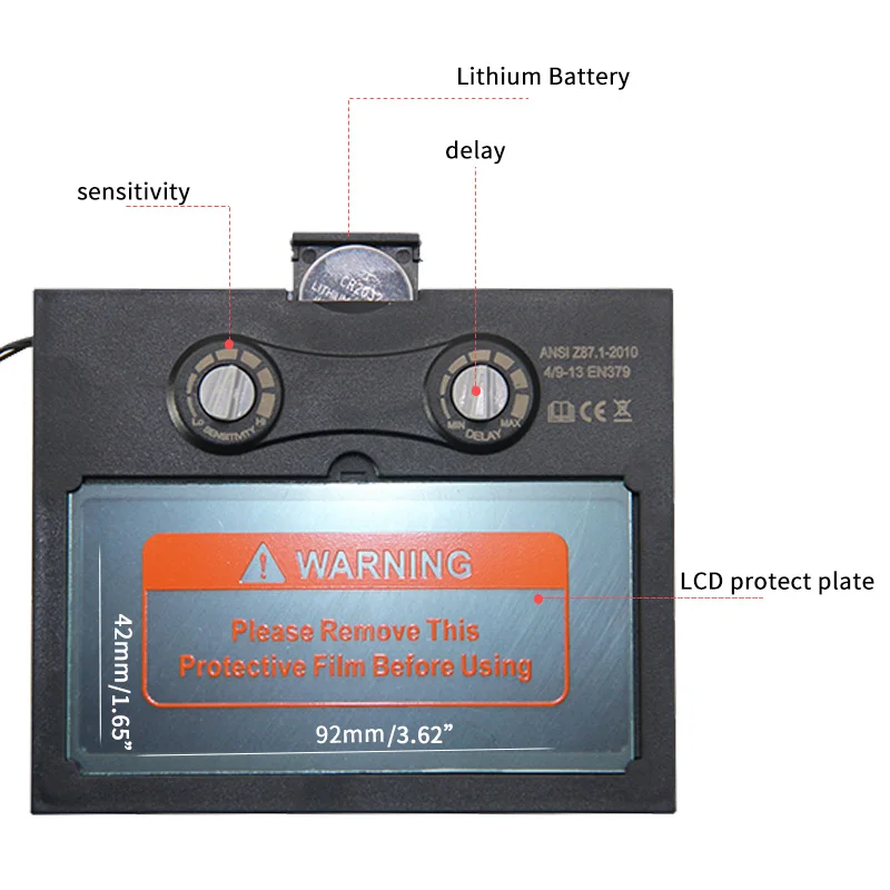 แบตเตอรี่ + พลังงานแสงอาทิตย์ปรับแสงอัตโนมัติ TIG MIG MMA หน้ากากเชื่อมสีจริง/หมวกกันน็อคหน้ากากเชื่อมแว่นตา/
