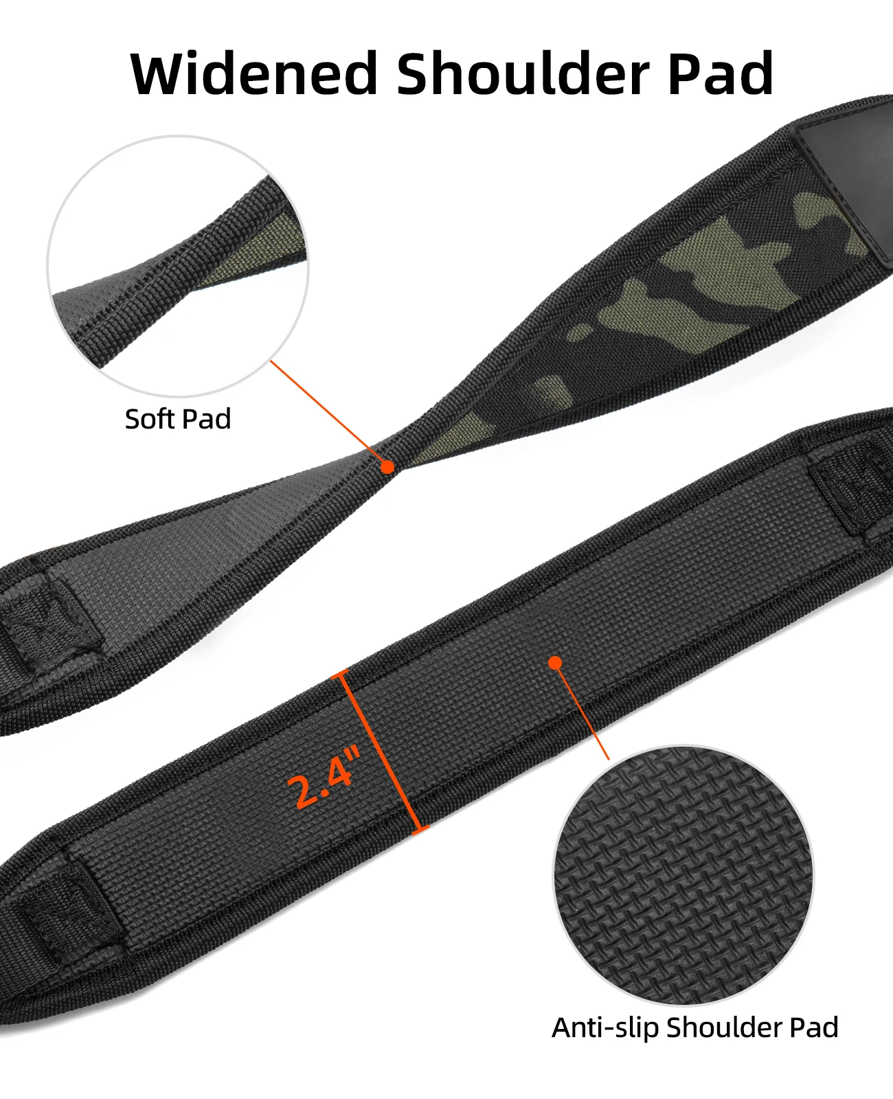 2点式ライフルスリング、幅広ネオプレンパッド入り、金属スイベル付き、サムループ、長さ調節可能、ライフルにフィット、アウトドアハンティング用