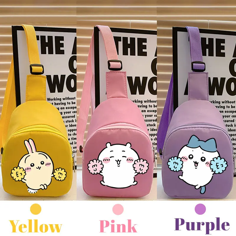 Crossbody Bag for Chiikawa‘s Cartoon Travel Backpack Usagi Hachiware Pink Yellow Purple Shoulder Bag Birthday Gift view 4