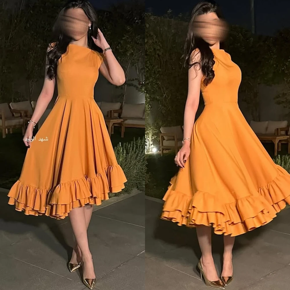 Sukienki wieczorowe w kształcie litery A z okrągłym dekoltem, eleganckie, formalne, nowoczesne, w stylu gwiazd, z temperamentem, szyte na miarę na specjalne okazje.