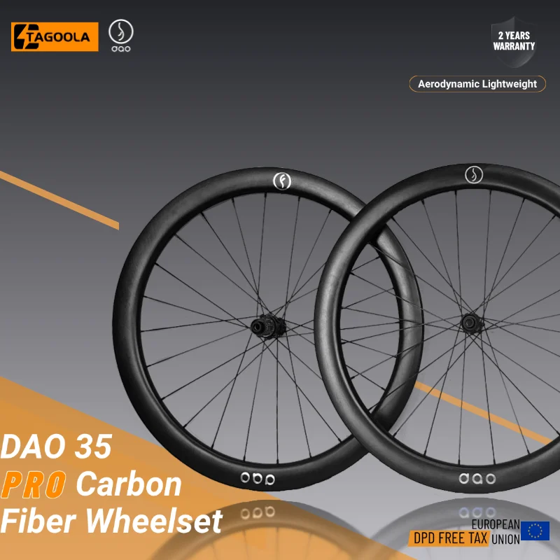 TAGOOLA DAO35 PRO Carbon Road Wheels700C Bike Wheelset 36T Ratchet Disc Brake CenterLock Hub Pillar Spokes Racing Cycling Wheels