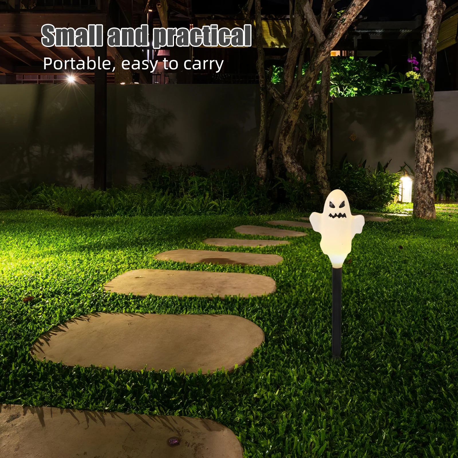 

1 set Ghost Pathway Light Waterproof Led Halloween Stake Lamps For Outdoor Yard Garden Lawn Decor, Ghosts Walkway Marker Lights