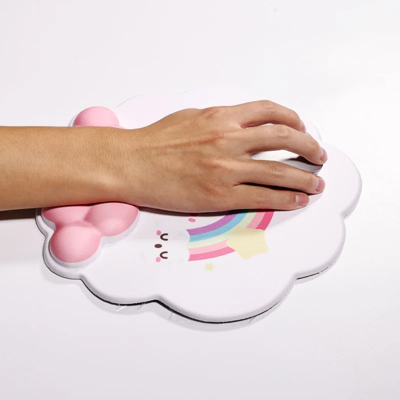 Cute Cartoon Wrist Rest Set Mouse Pad Keyboard Support Desk Mat Ergonomic Soft Pad for Office Gaming Girls