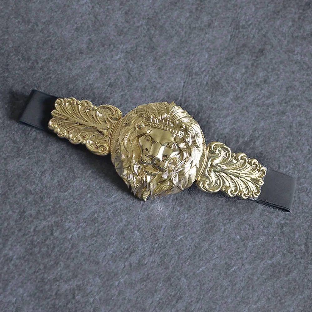 Golden Waist Belts Fashion Women\'s Metal Wide Waistband Female Luxury Brand Designer Ladies Elastic Belt For Dress