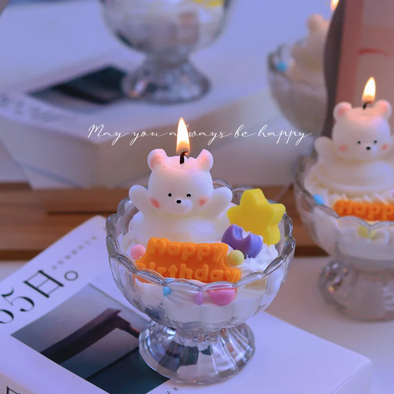 Handmade Scented Candles. Bear Souvenir Birthday Gift for Girls. Niche Fragrance Handmade Aromatherapy Cup Wax