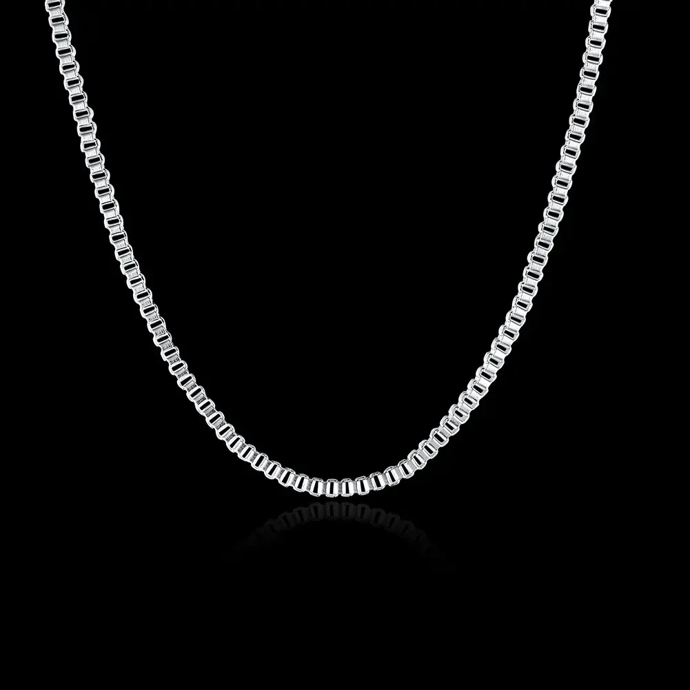 Trendy products 1.5MM Box chain 925 Sterling Silver special Necklace 16/18/20/22/24 inches For Women man Fashion party Jewelry