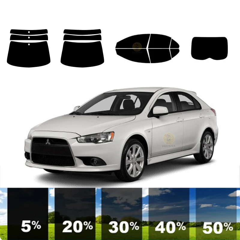 precut Removable Window Tint Film For Car 100% UVR 5%-35%VLT Heat Insulation Carbon ﻿For MITSUBISHI LANCER 4 DR HATCH 2009-2017