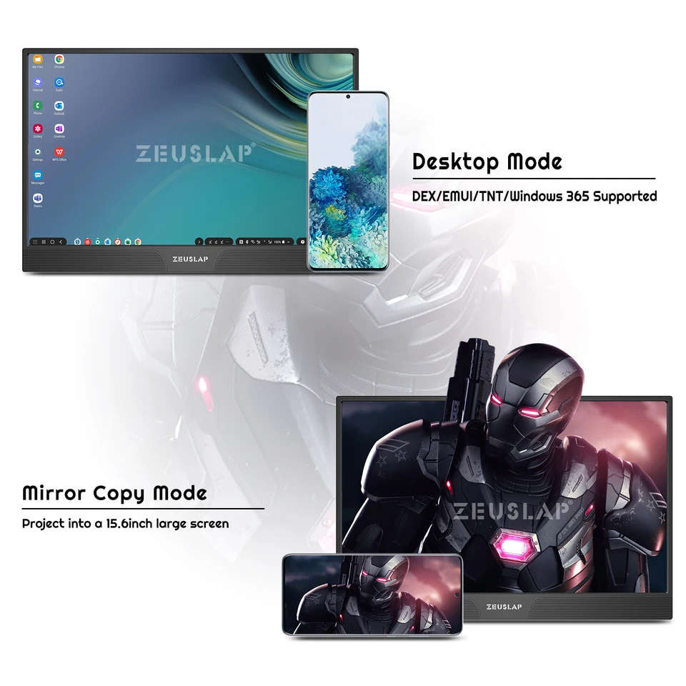ZEUSLAP 15.6インチ ポータブルモニター 60Hz 1920x1080 IPS