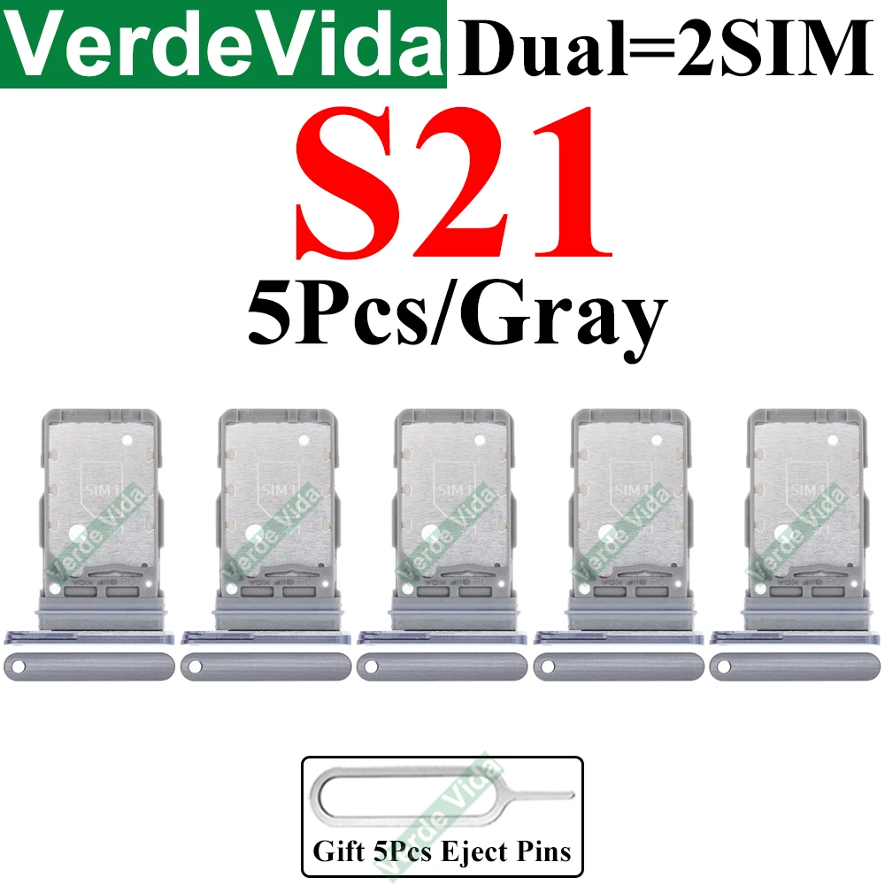 5Pcs SIM Card Holder Tray Slot Holder Adapter Socket For Samsung S21 Ultra S21+ S22 Plus G990 G991 G996 G998 S908 S906 S901