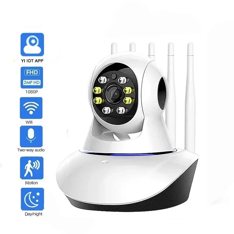 Caméra de sécurité domestique sans fil - Vision nocturne Audio bidirectionnel CCTV Babyphone IP HD 2MP 3MP Utilisation intérieure