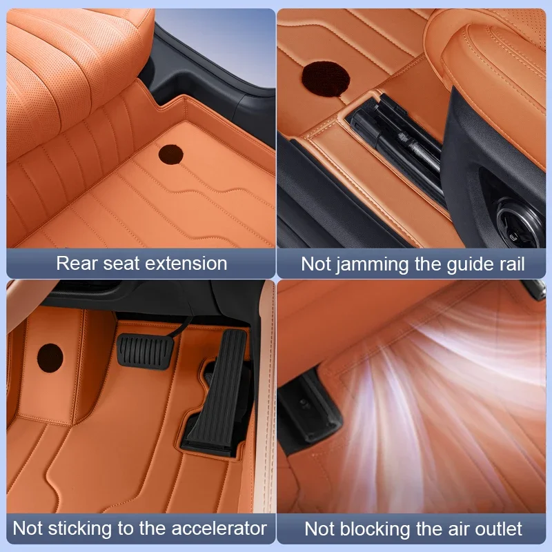 مخصص نابا الجلود ل GWM WEY 07 2024-الحاضر المضادة للانزلاق سيارة القدم حماية حصيرة السيارات الفاخرة مقاوم للماء وسادة أرضية ملحق #5