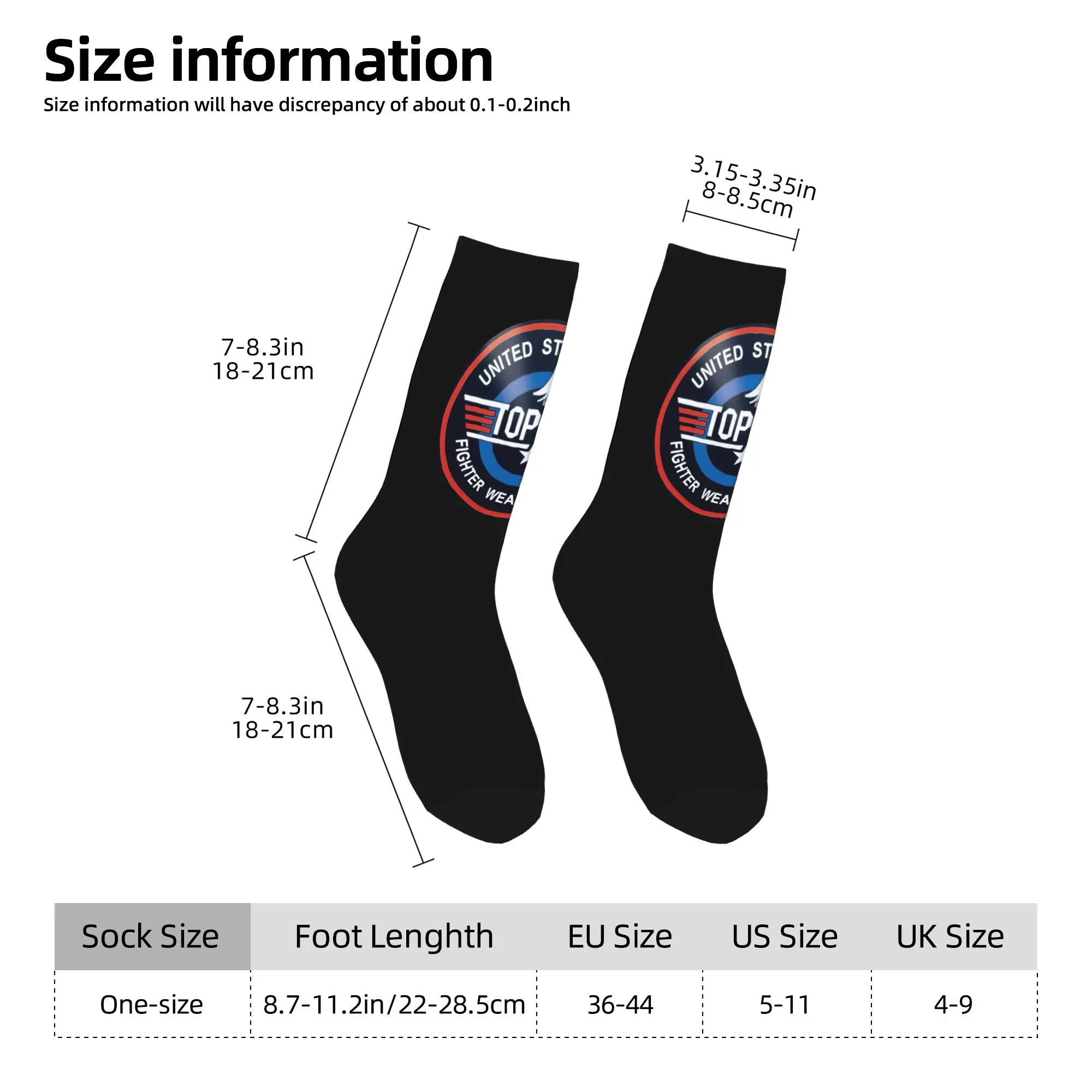 Custom Fun Men's Air Force Fighter Jets Top Gun Dress Socks Unisex Breathbale Warm 3D Printing Maverick Film Crew Socks view 4