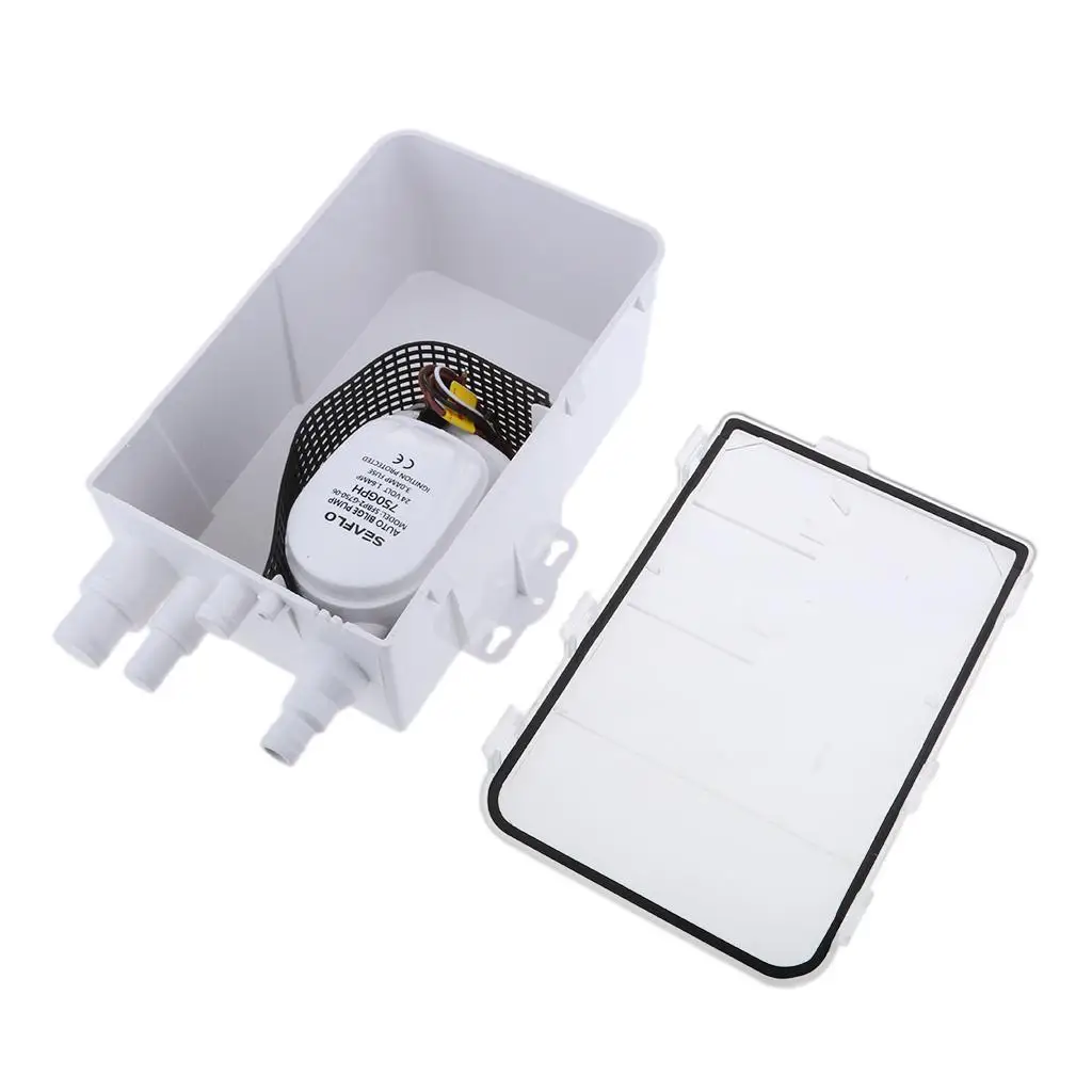 

24V Submersible Shower Sump Pump System Mesh Filter Drain Kit for Boat RV Water Tank Cleaning