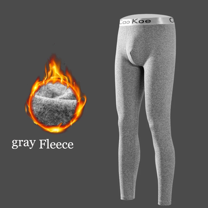 Men Winter Thick Fleece Leggings Thermal Underwear Tights Man Warm Long Johns Soft Elastic Leggings Bottoms Man Thermal Clothing